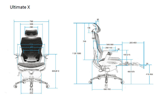 Polyester Mesh Computer Adjustable Rolling Desk Chair PU Armrest